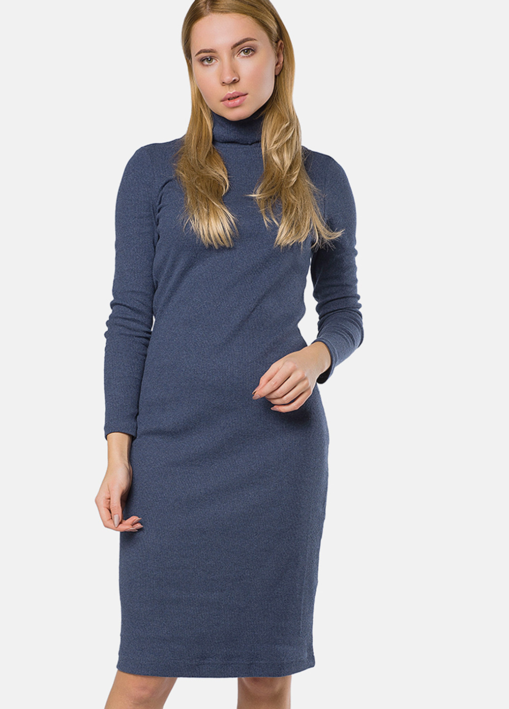 Сіро-синя кежуал платье MR 520 однотонна