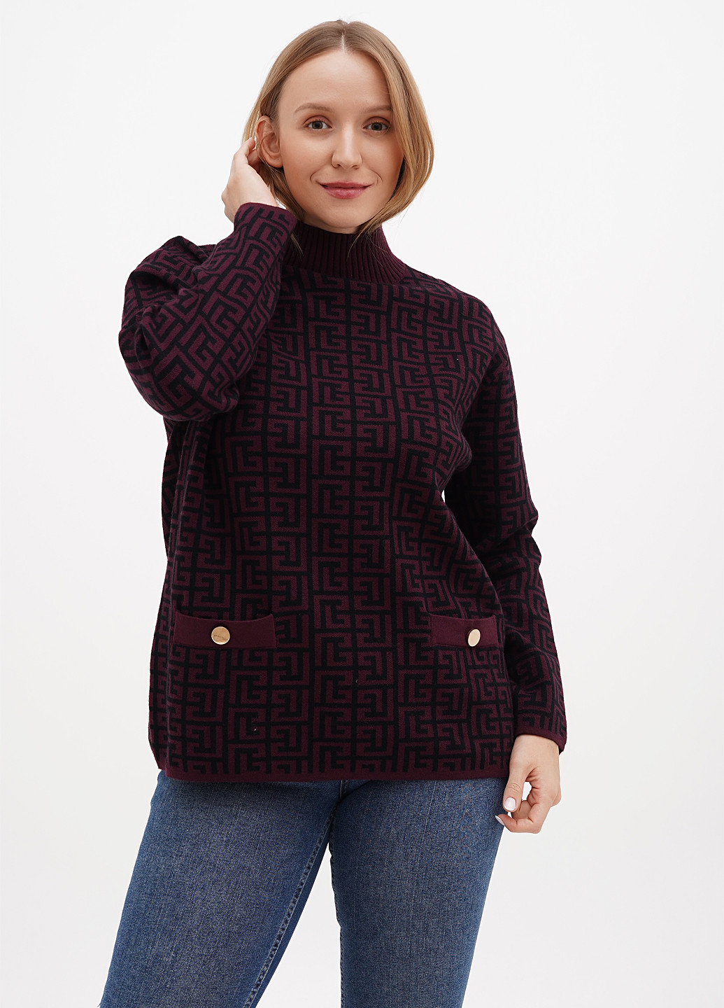 Сливовый демисезонный свитер Kiss Me