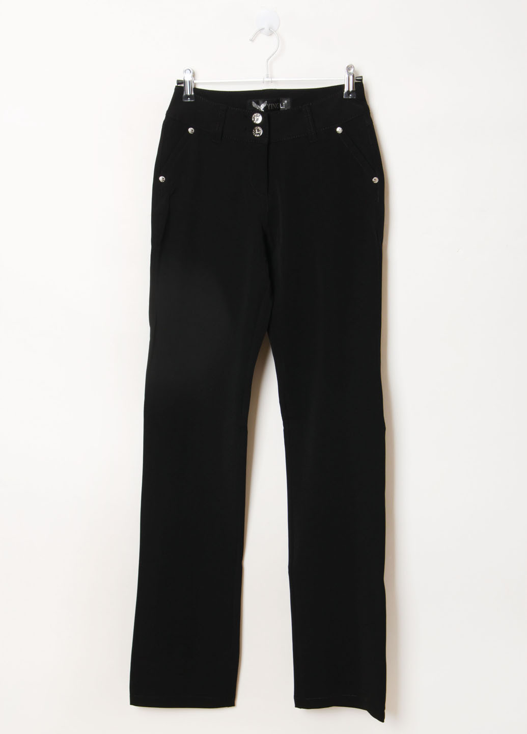 Черные кэжуал демисезонные прямые брюки Yingli