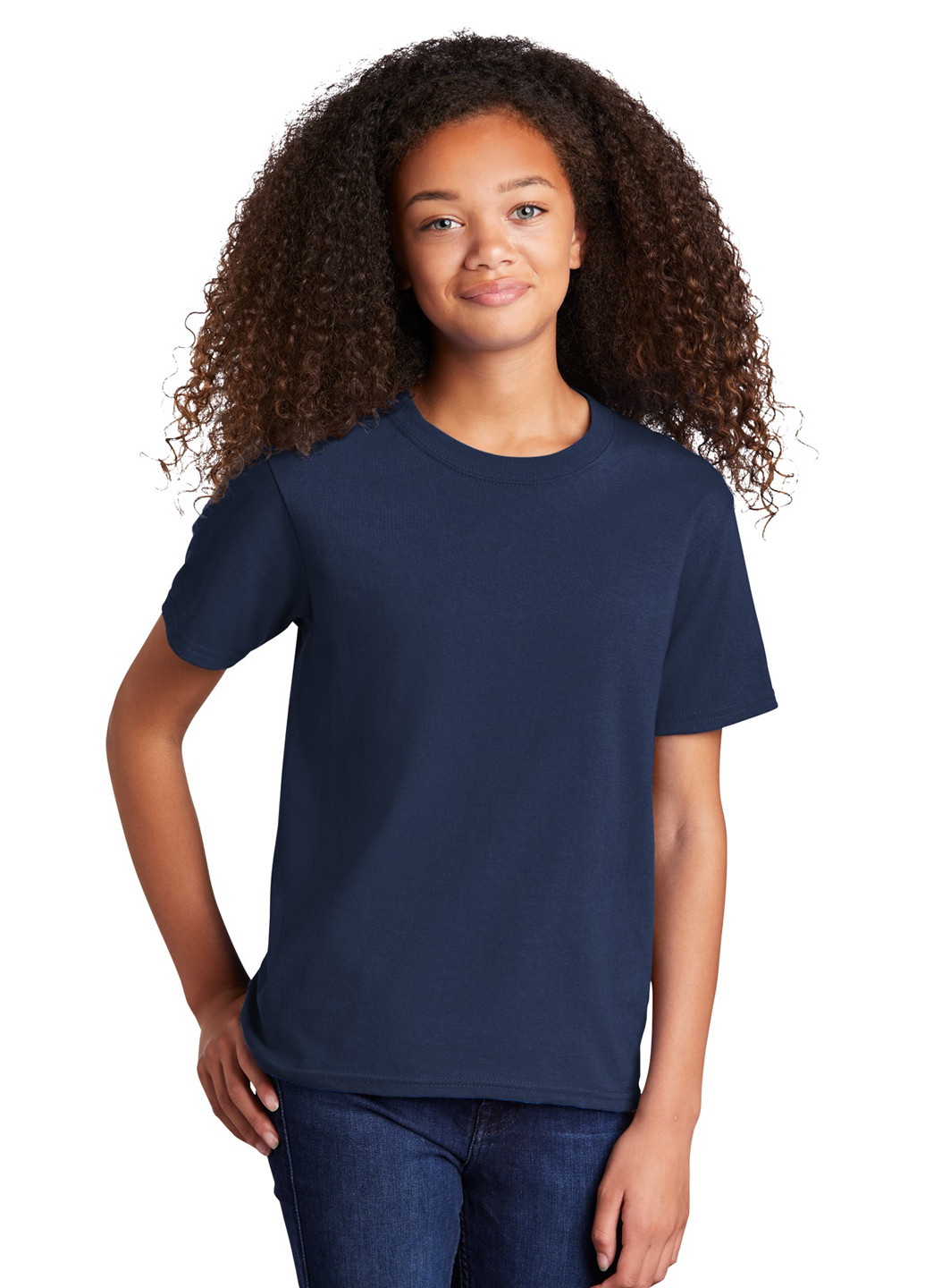 Темно-синяя летняя футболка Port & Company