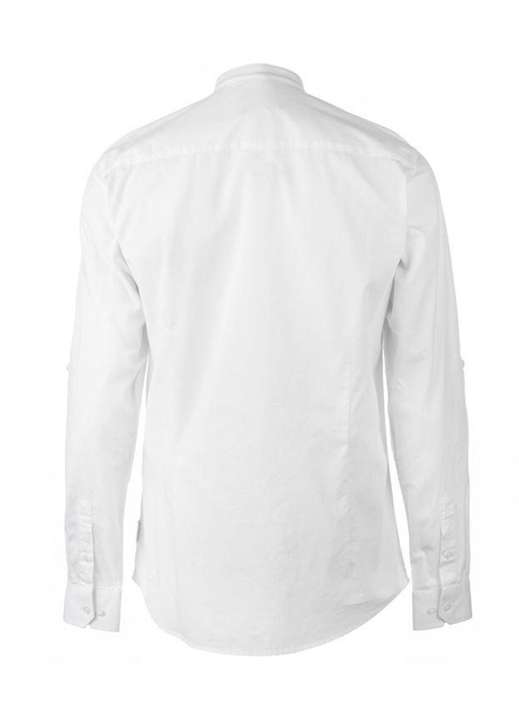 Белая кэжуал рубашка однотонная Pierre Cardin с длинным рукавом