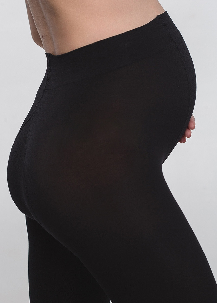 Плотные матовые колготки для беременных 100 ден плоские швы черные микрофибра Мамин Дом (251461043)