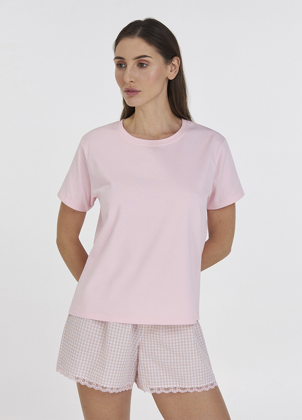 Світло-рожева всесезон піжама (футболка, шорти) футболка + шорти Ellen