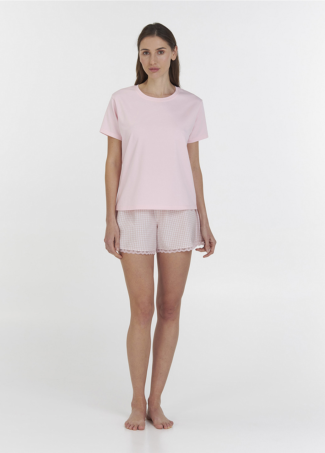 Світло-рожева всесезон піжама (футболка, шорти) футболка + шорти Ellen