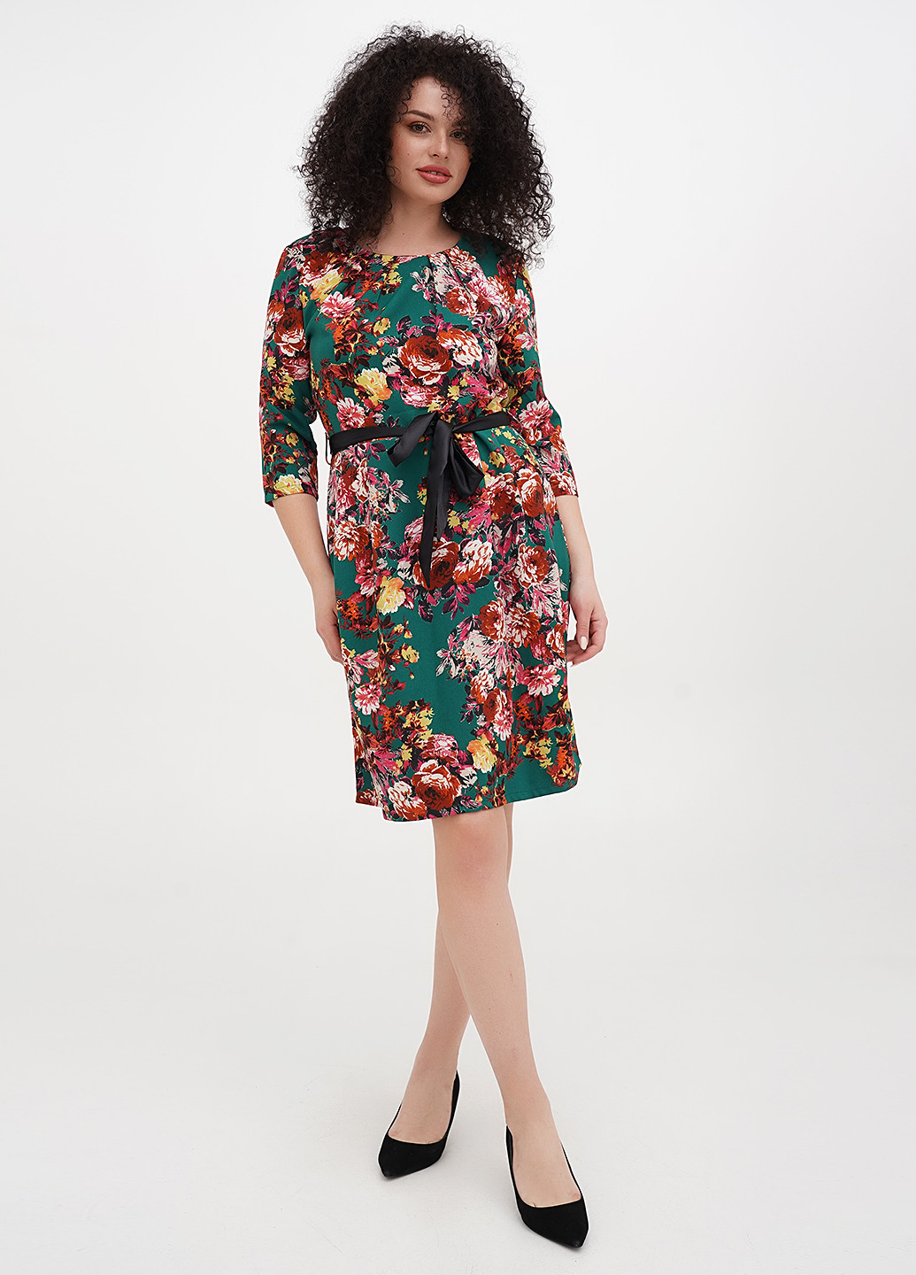 Зеленое кэжуал платье а-силуэт Imperial с цветочным принтом