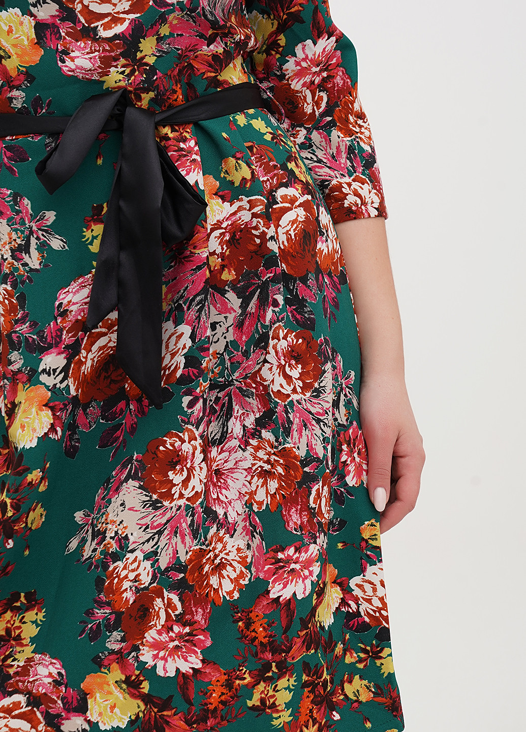 Зеленое кэжуал платье а-силуэт Imperial с цветочным принтом