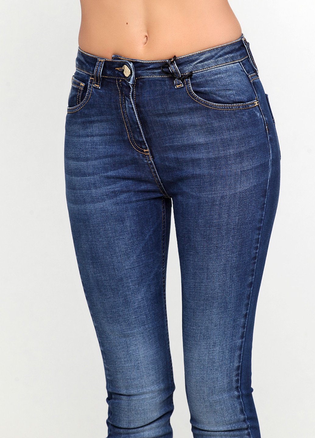 Темно-синие демисезонные скинни джинсы Elisabetta Franchi
