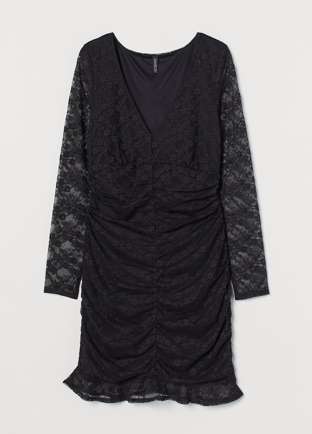 Черное коктейльное платье футляр H&M однотонное