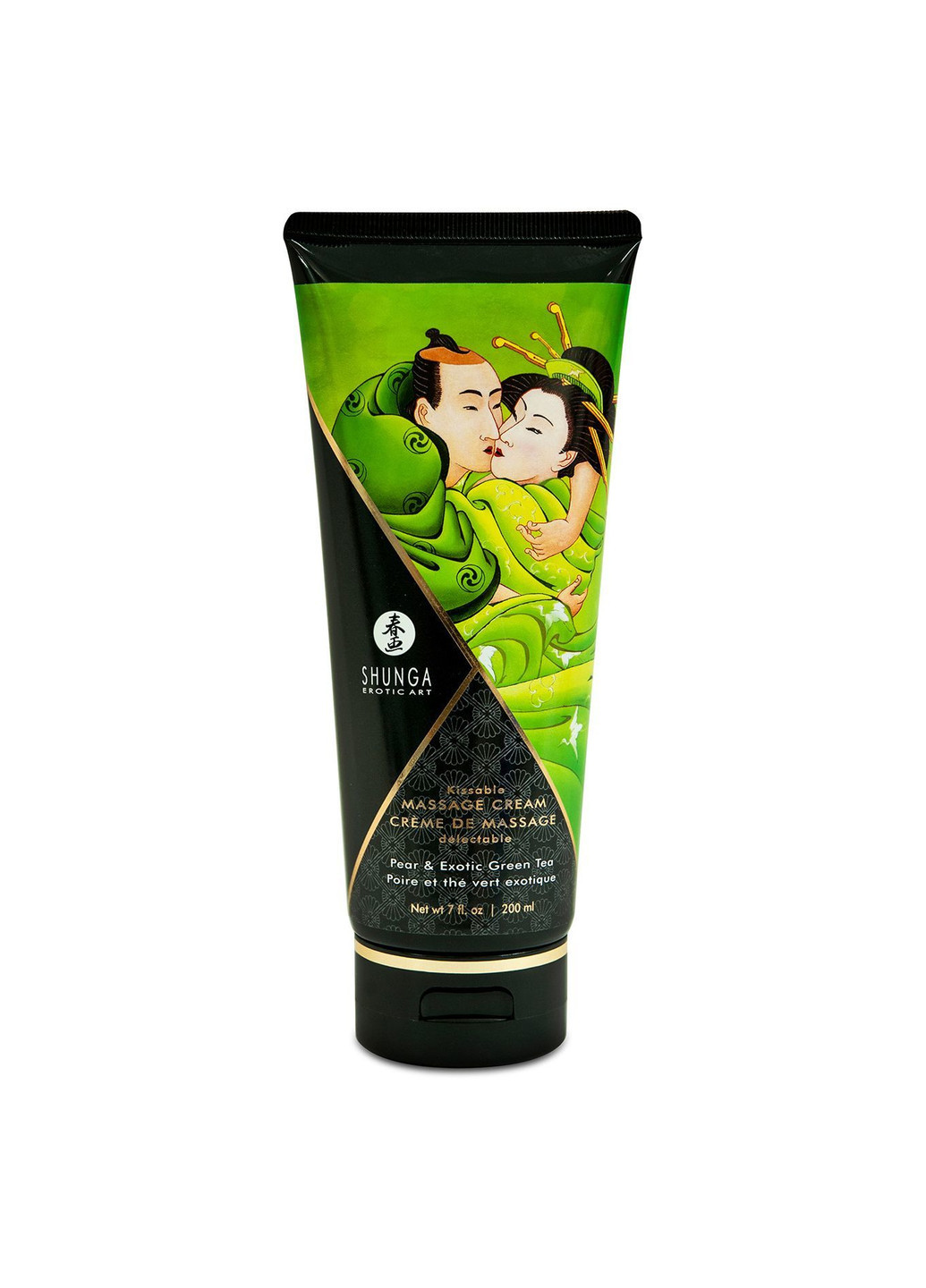 Съедобный массажный крем Kissable Massage Cream - Pear & Exotic Green Tea (200 мл) Shunga (251876586)