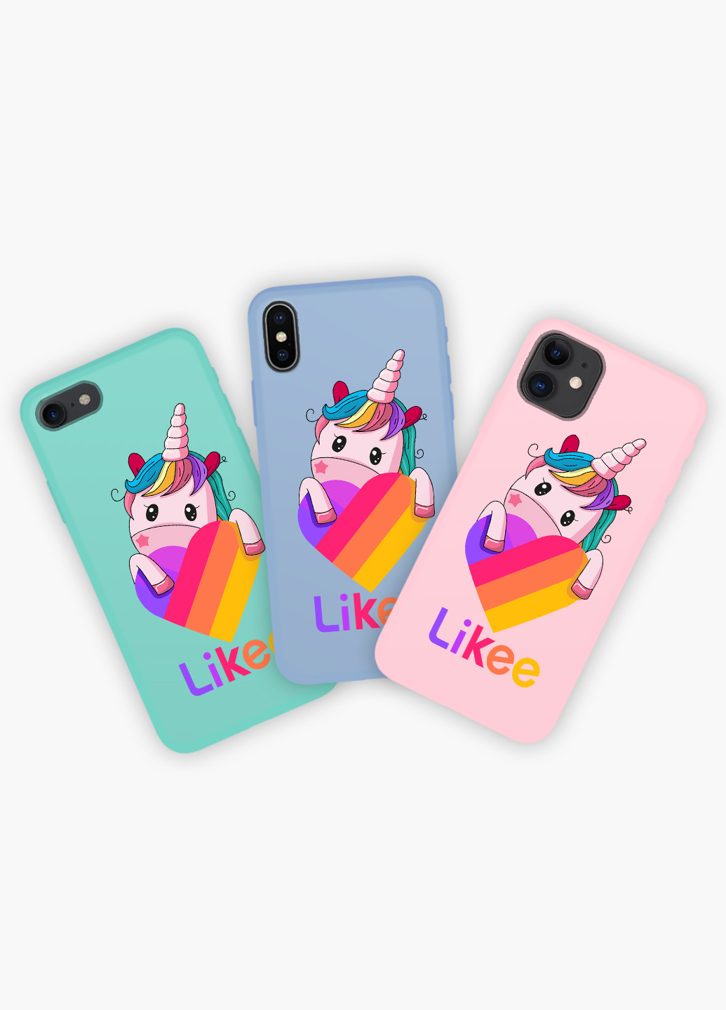 Чехол силиконовый Apple Iphone X Лайк Единорог (Likee Unicorn) (6129-1597) MobiPrint (219536021)