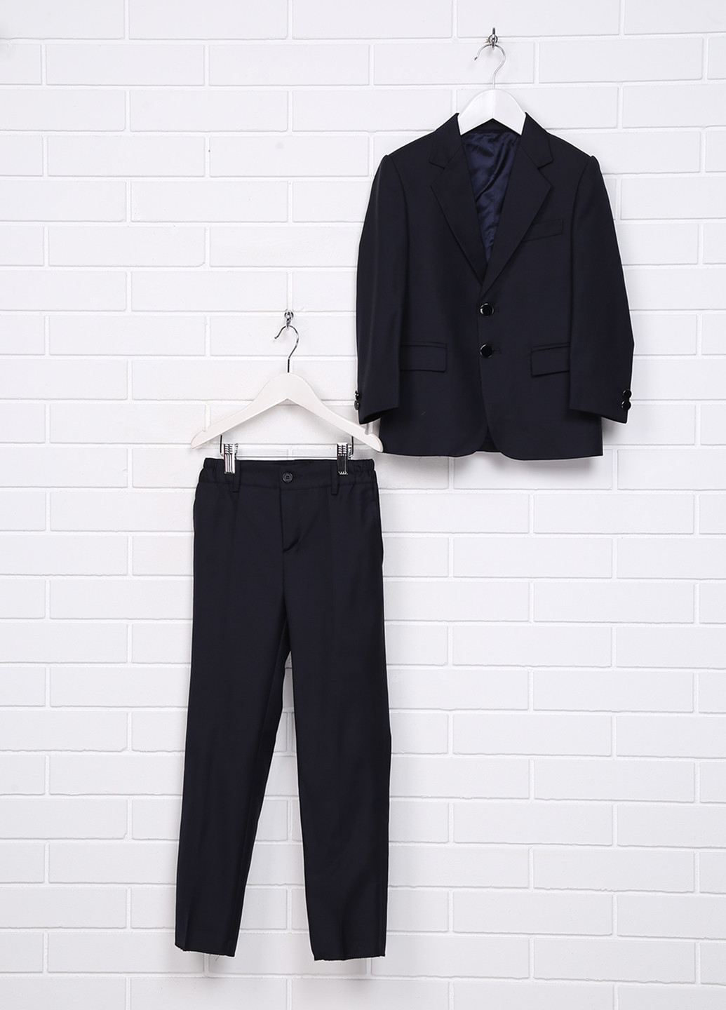 Темно-синій демісезонний костюм (піджак, брюки) брючний Malip