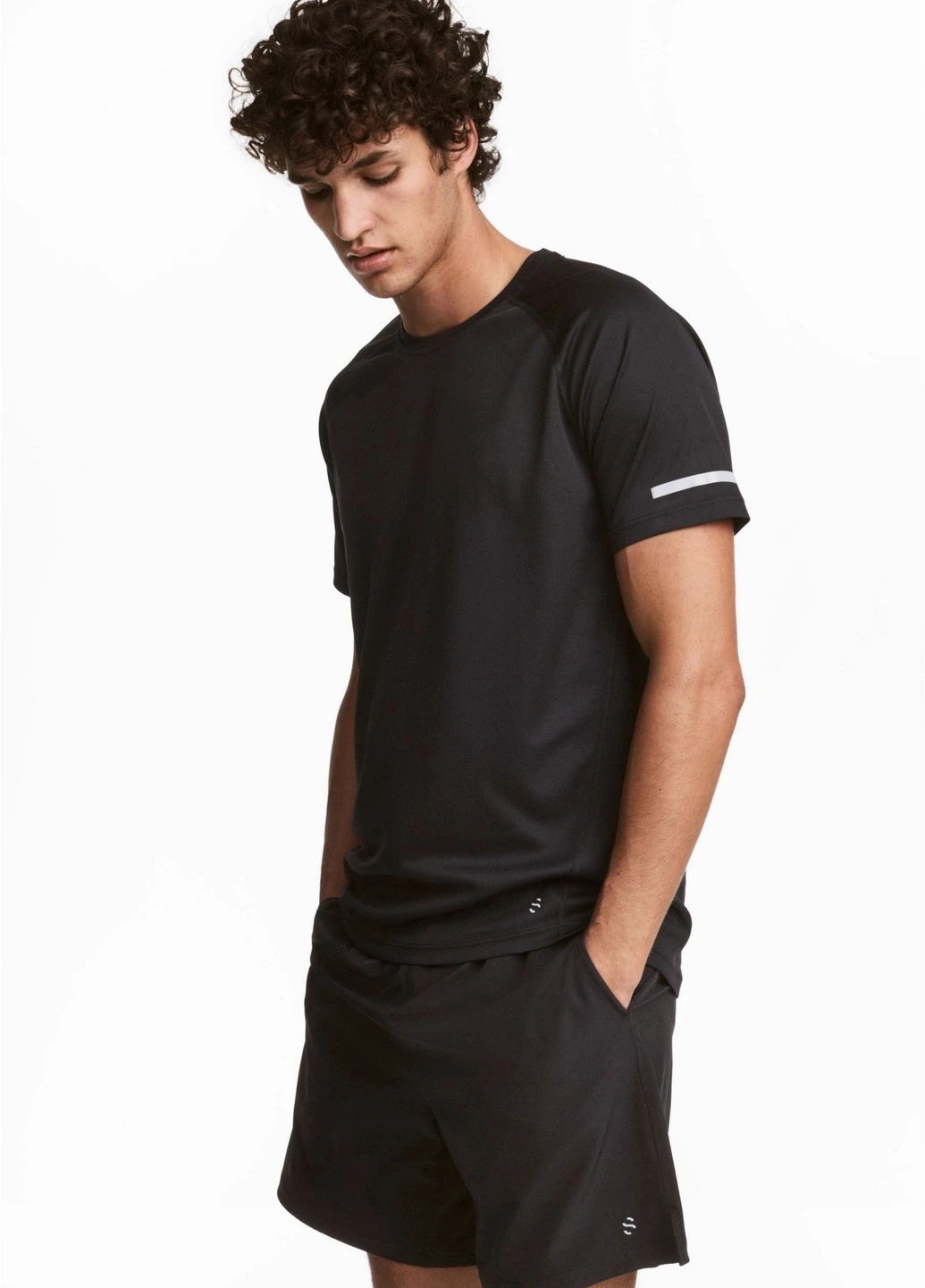 Чорна футболка спорт H&M