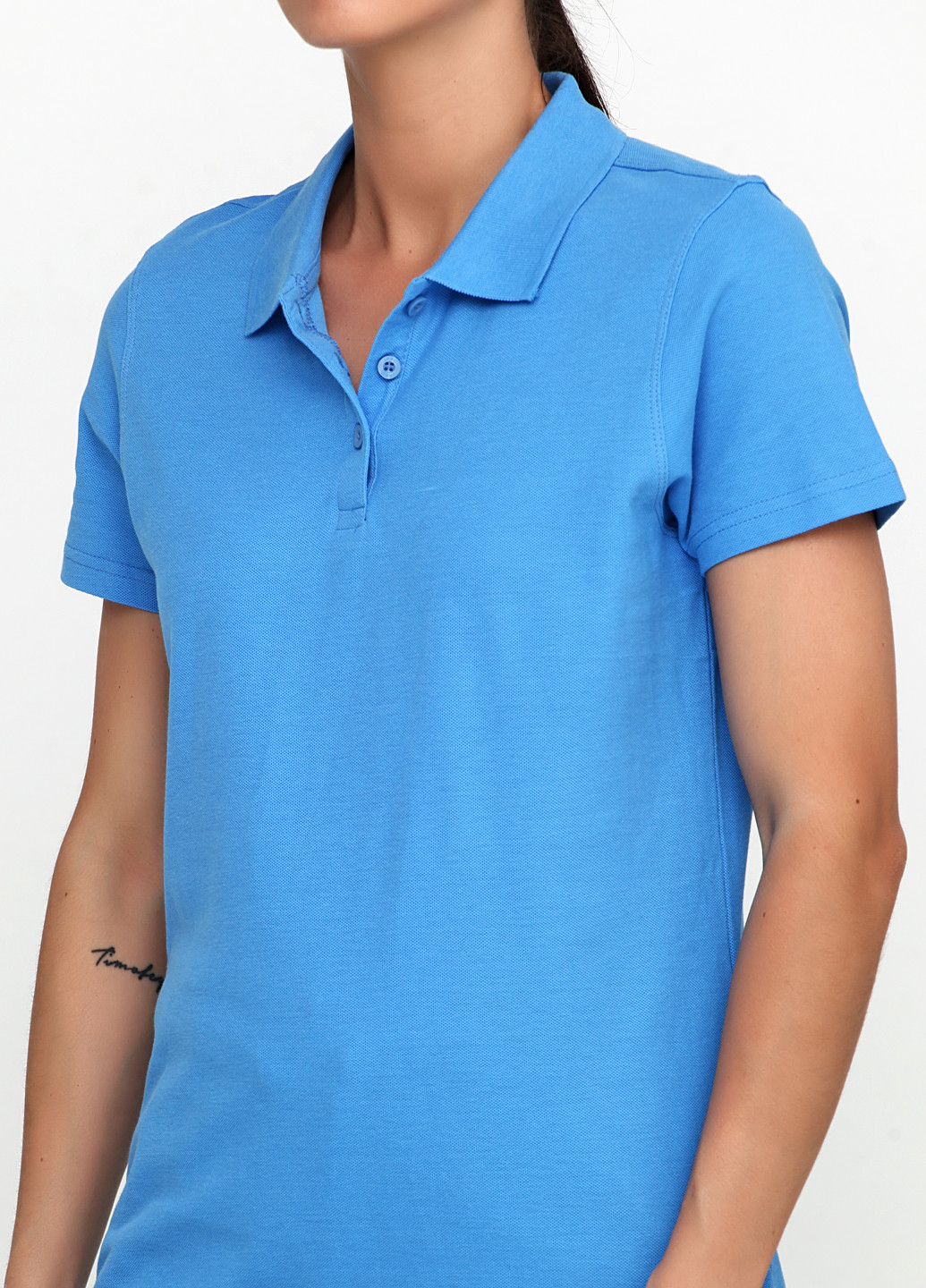 Голубой женская футболка-поло Jako однотонная