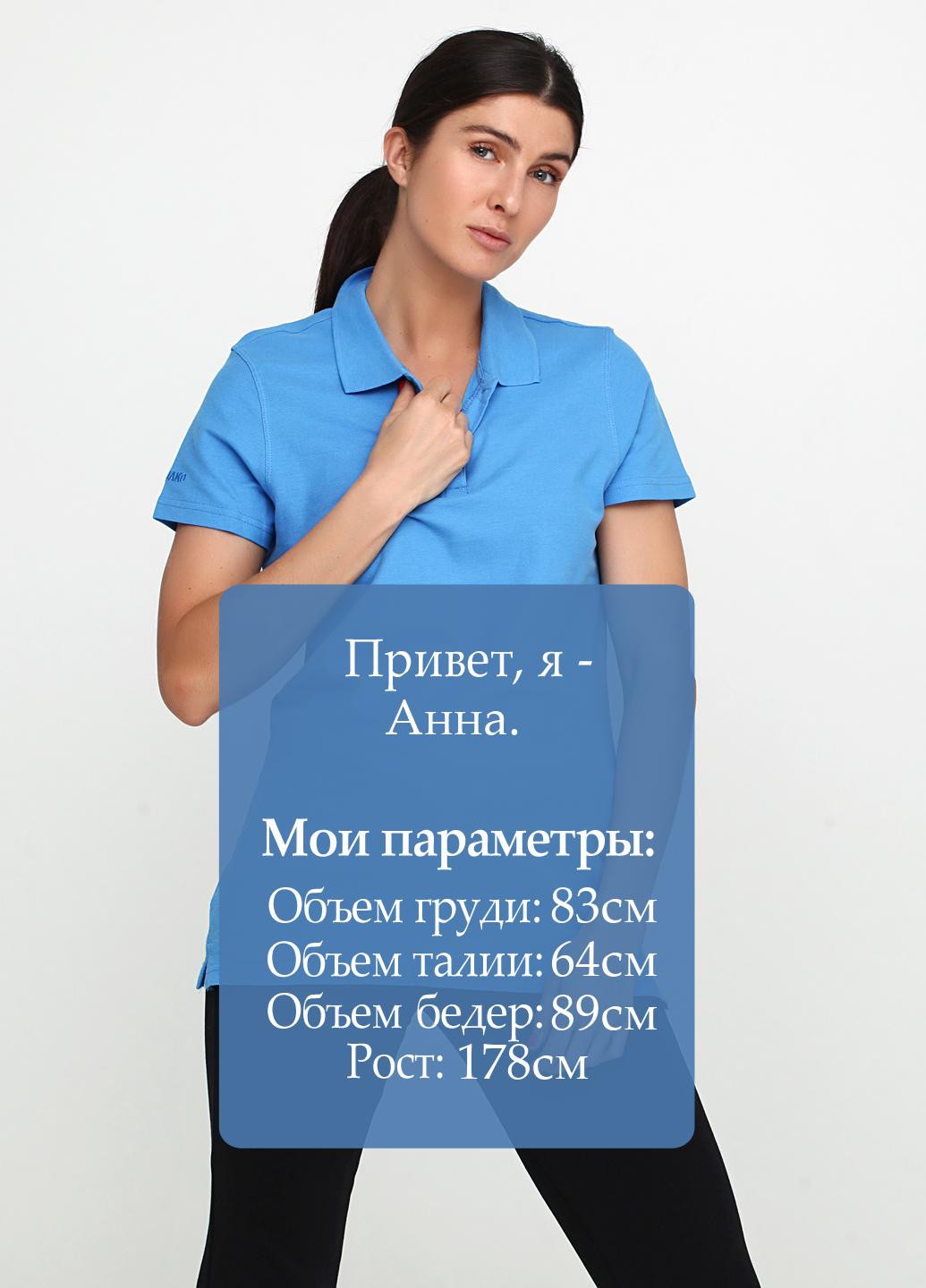 Голубой женская футболка-поло Jako однотонная