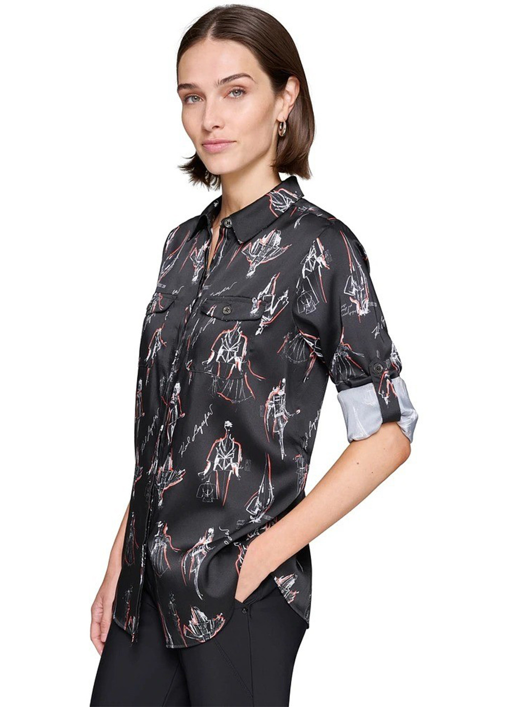 Чорна блуза Karl Lagerfeld