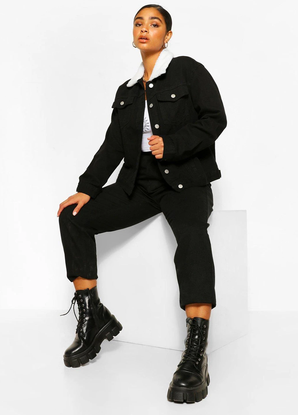 Черная демисезонная куртка Boohoo