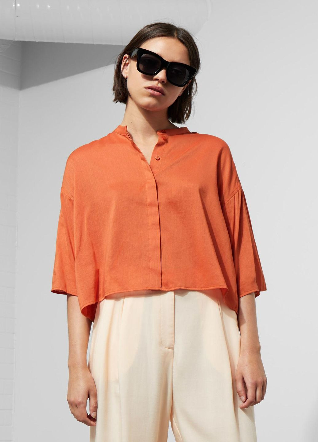 Оранжевая демисезонная блуза Monki