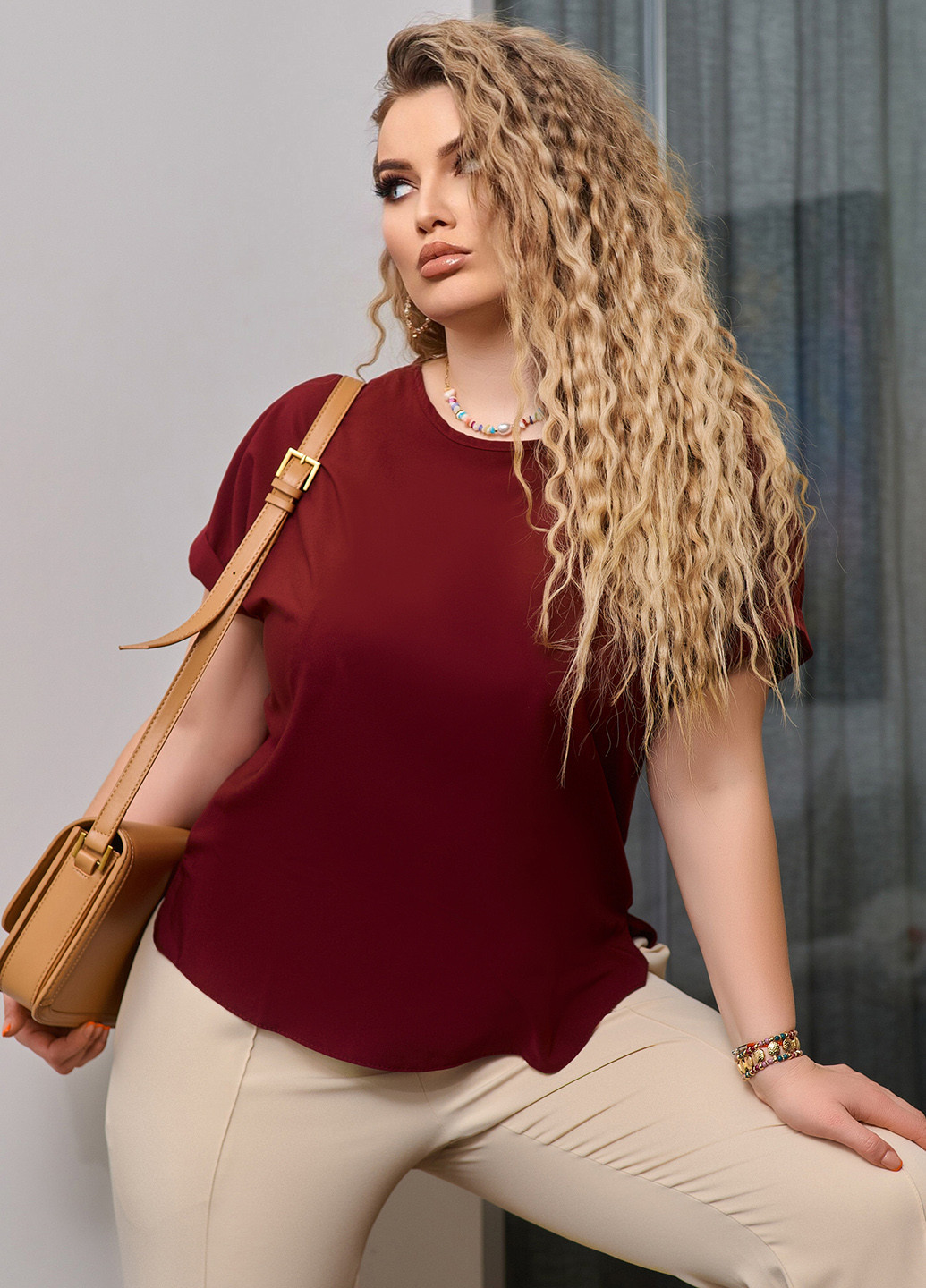 Бордовая блуза Demma