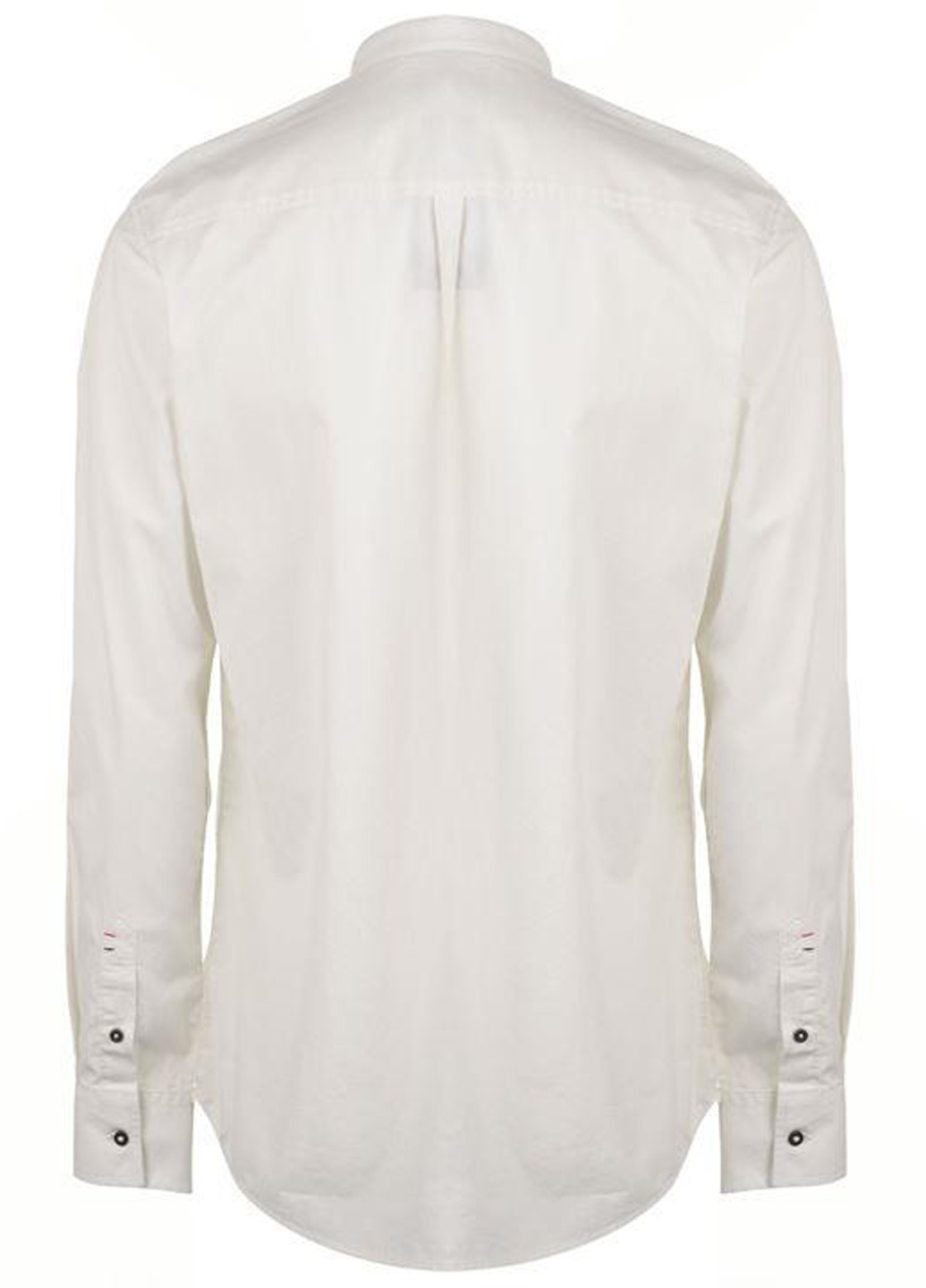 Молочная кэжуал рубашка однотонная Pierre Cardin