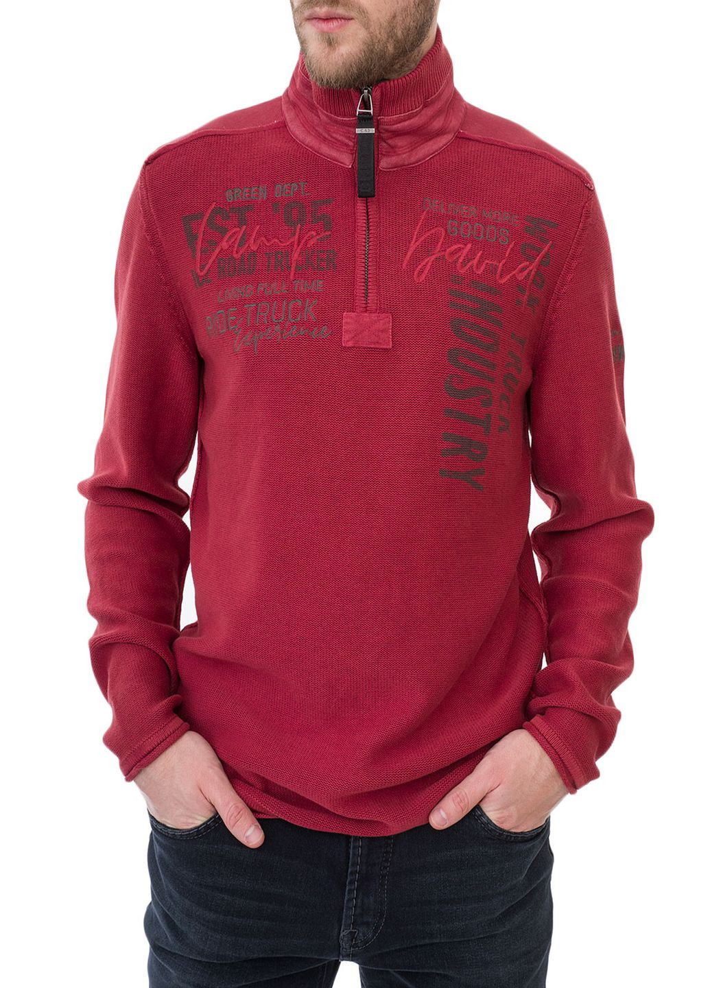 Красный зимний свитер Camp David