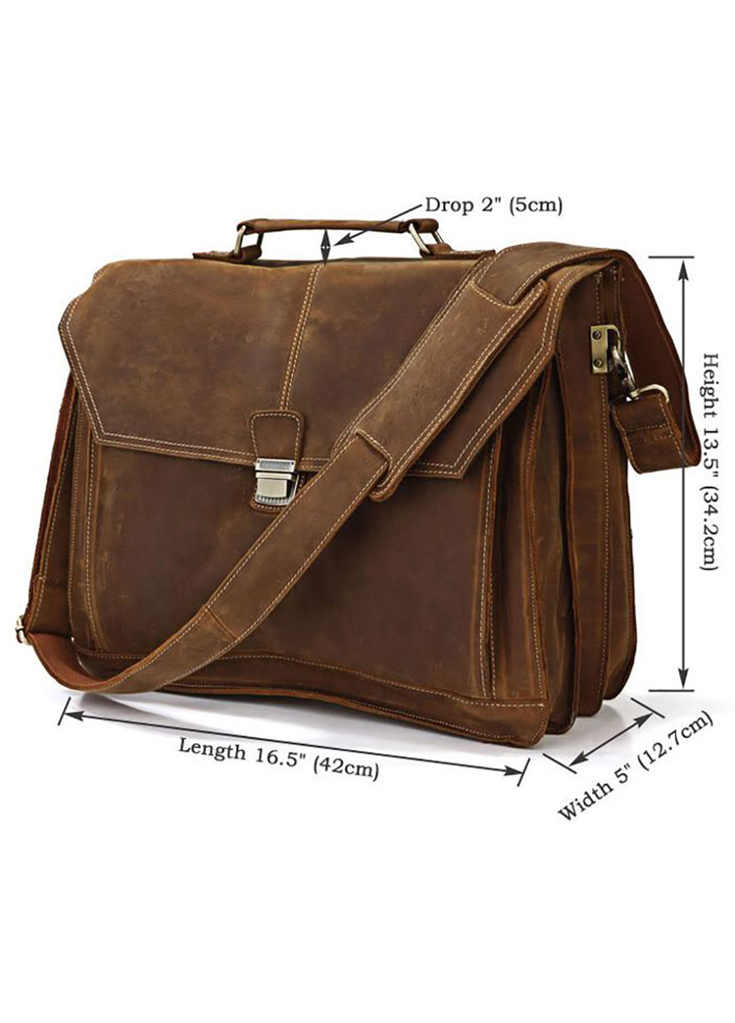 Мужской кожаный портфель 42х34,2х12,7 см Vintage (229460350)
