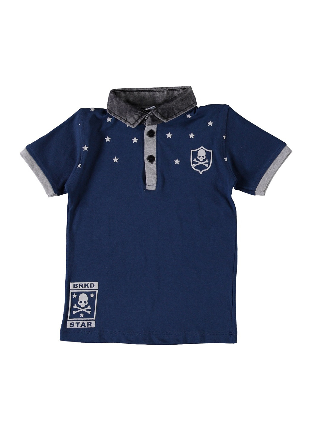 Темно-синяя детская футболка-поло для мальчика Hexing с надписью