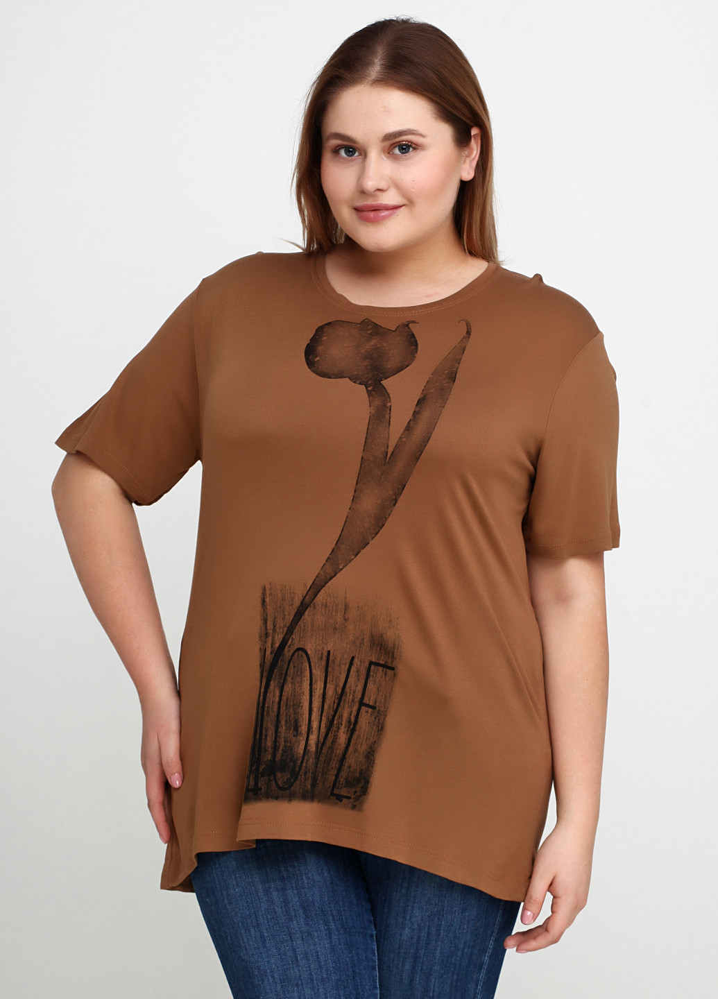 Світло-коричнева літня футболка Bir Kim