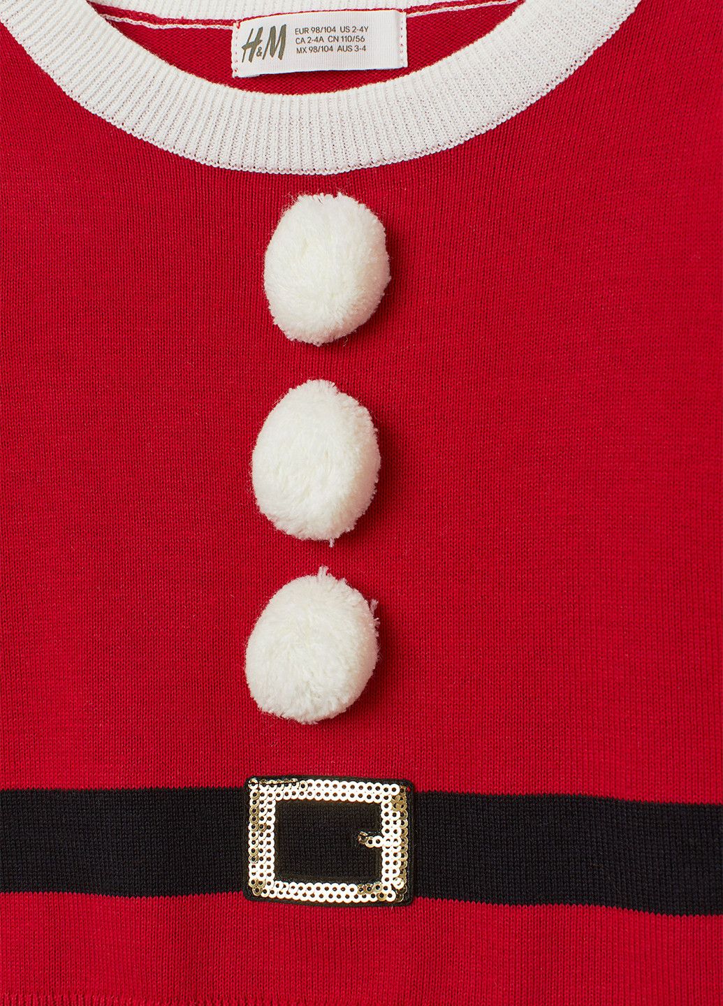 Красный зимний свитер джемпер H&M