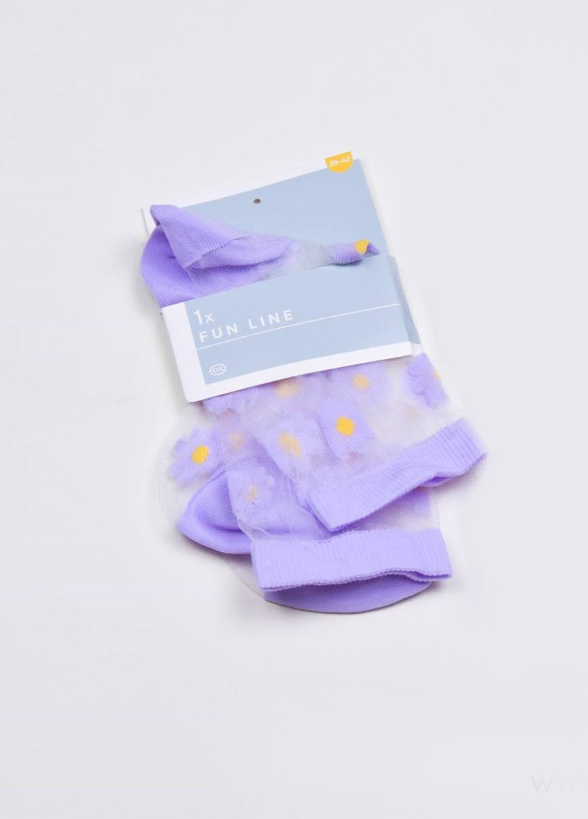 Шкарпетки капронові C&A однотонні фіолетові повсякденні