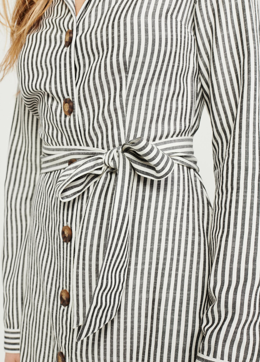 Черно-белое кэжуал платье рубашка Abercrombie & Fitch в полоску