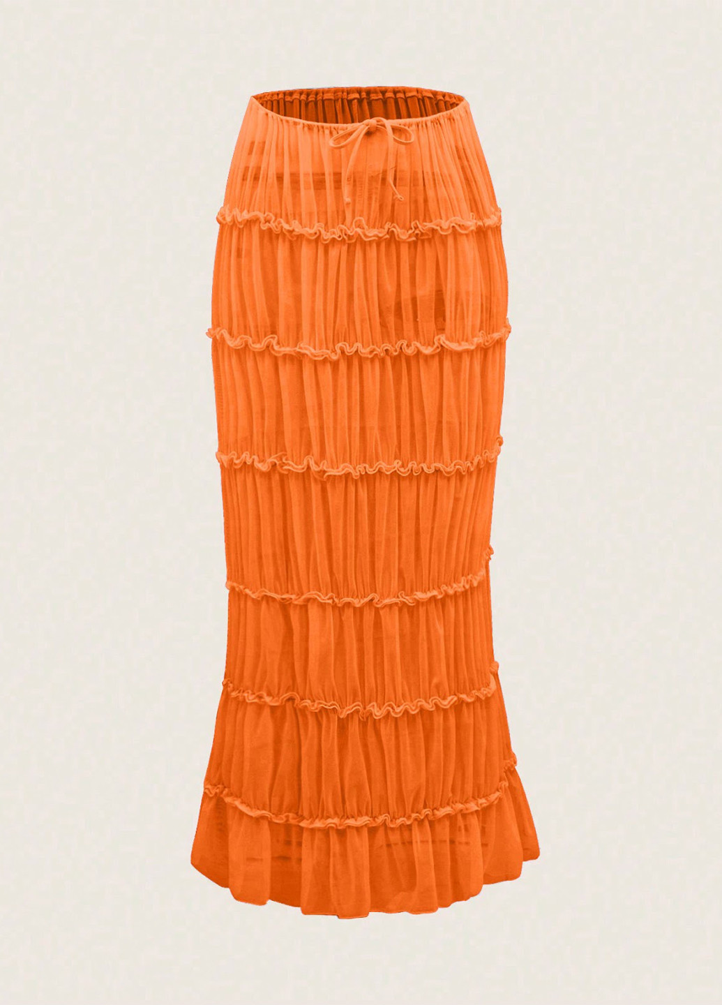 Оранжевая пляжный однотонная юбка SHEIN а-силуэта (трапеция)