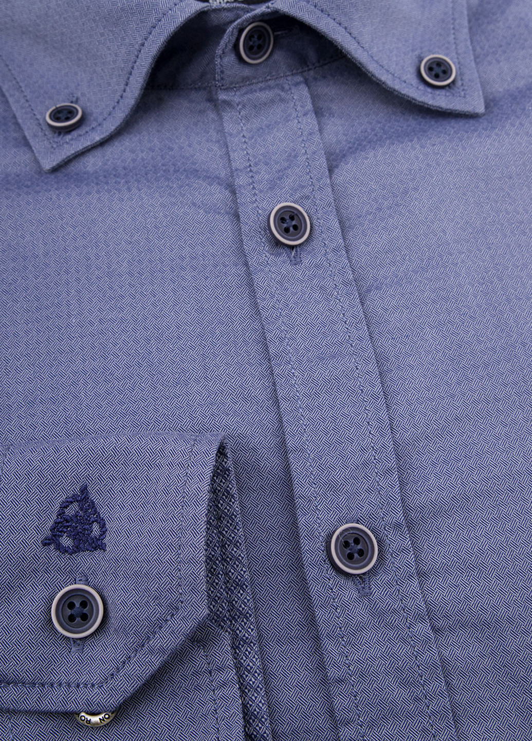 Синяя классическая рубашка однотонная Roy Robson