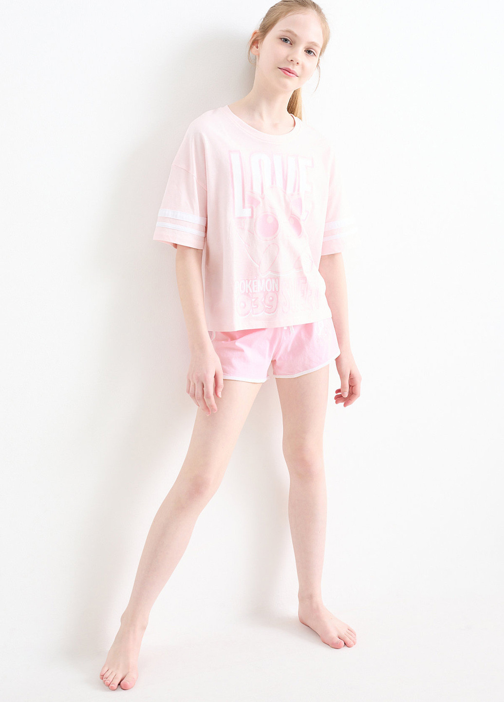 Рожевий літній комплект (футболка, шорти) C&A