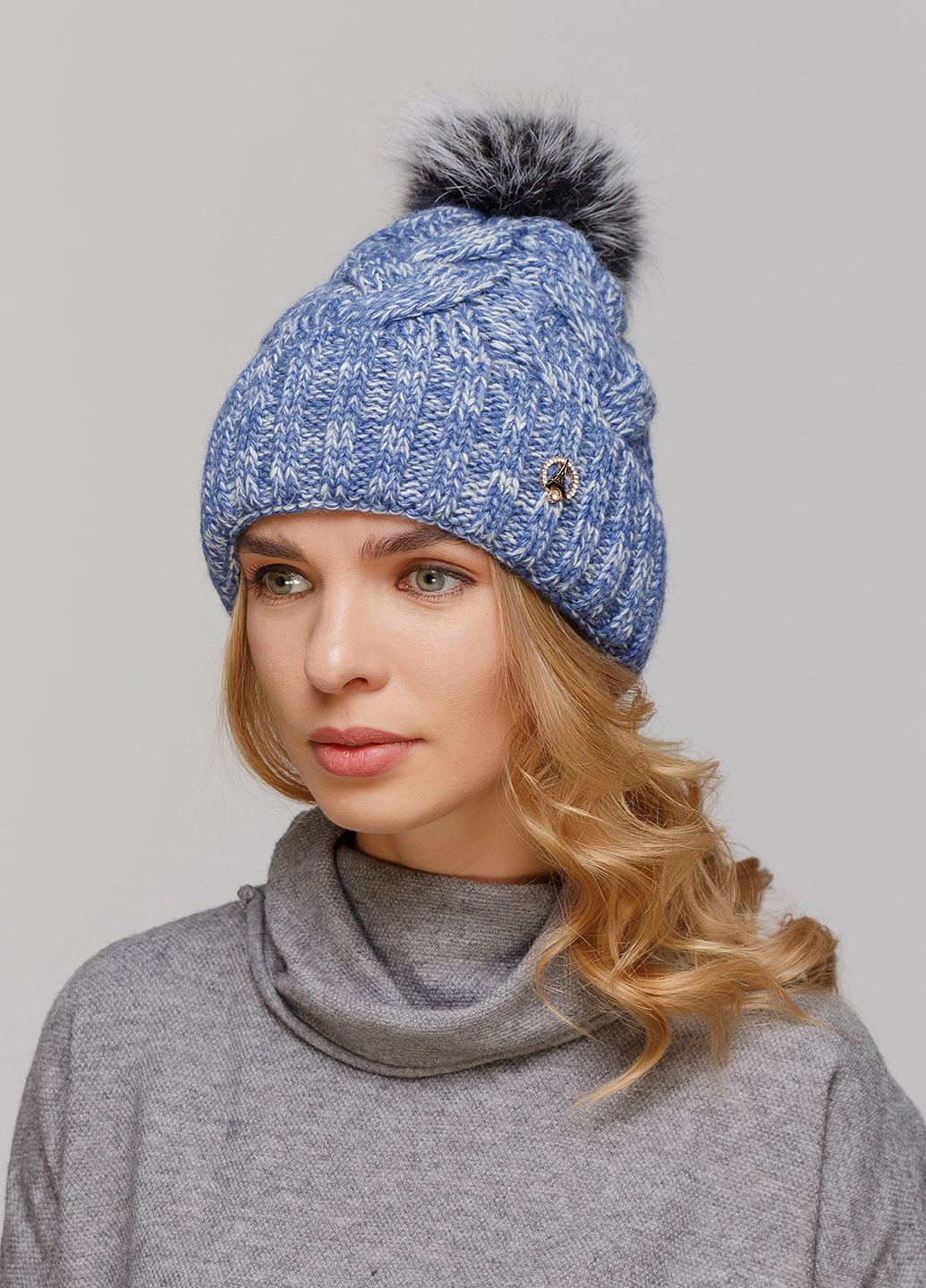 Зимова жіноча тепла шапка на флісовій підкладці 550800 Merlini (249643411)
