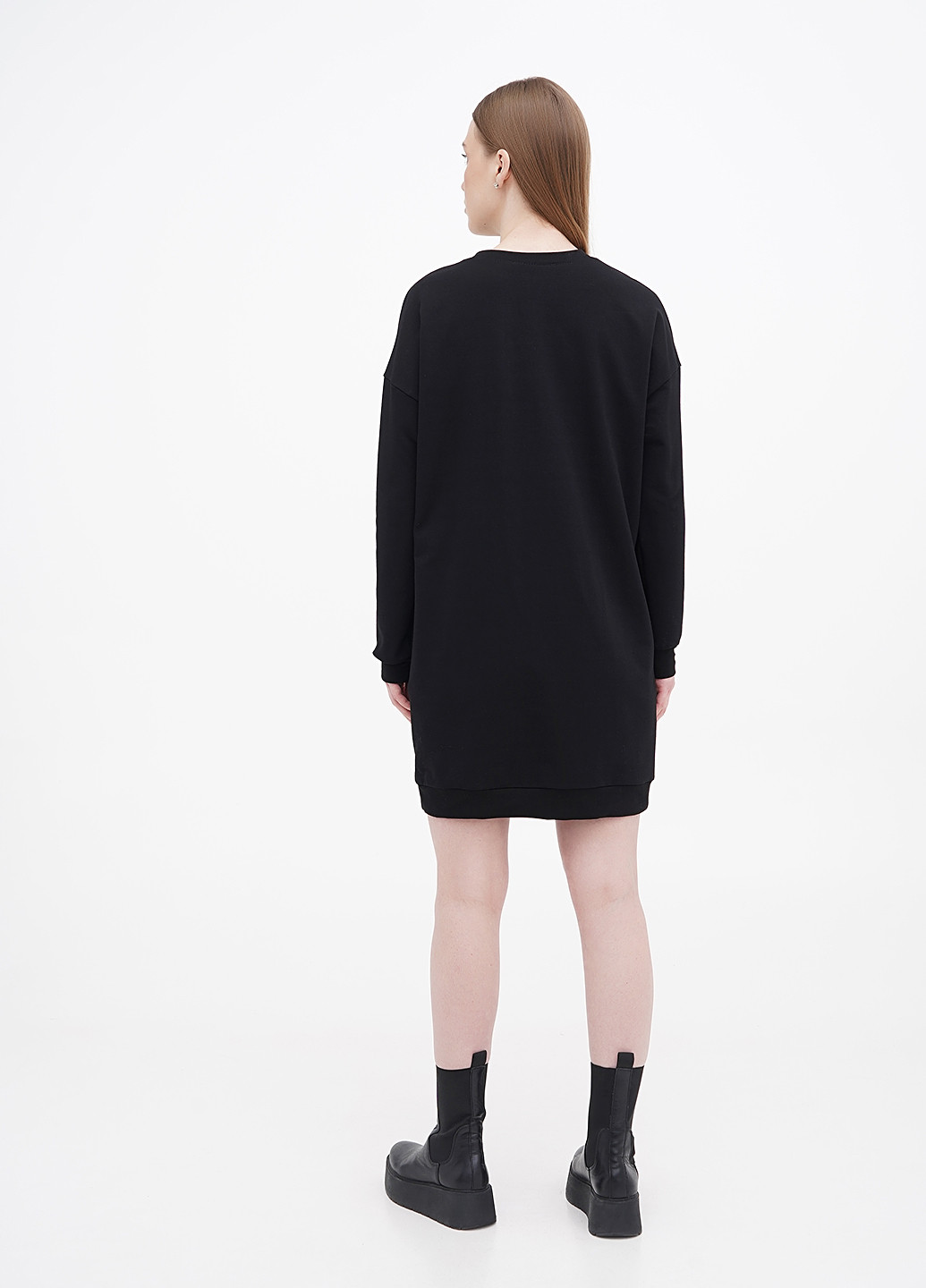 Черное кэжуал платье-свитшот на флисе платье-свитшот KASTA design однотонное