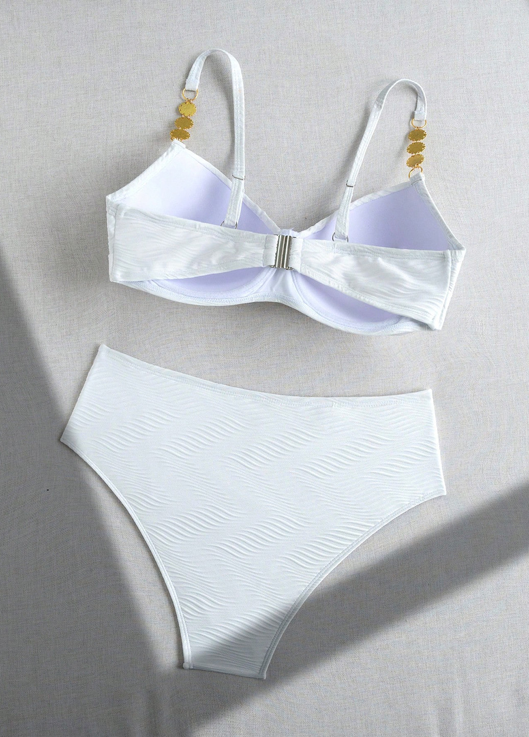 Білий літній купальник (ліф, трусики) роздільний SHEIN