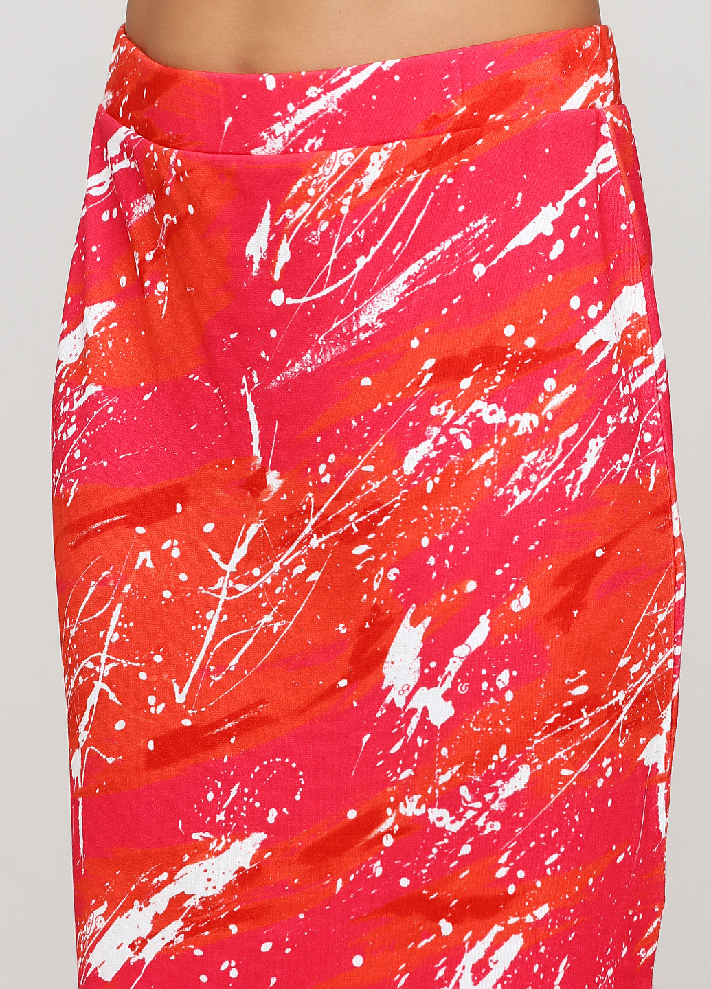 Малиновая кэжуал с абстрактным узором юбка Signature карандаш