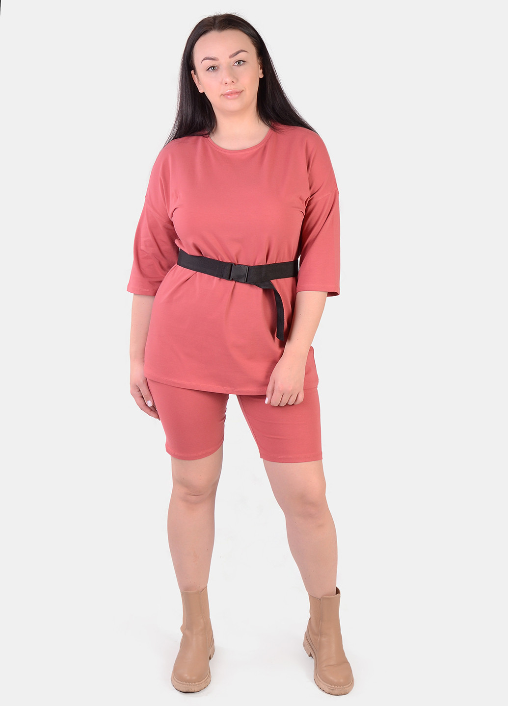 Теракотовий літній костюм жіночий літній NEL