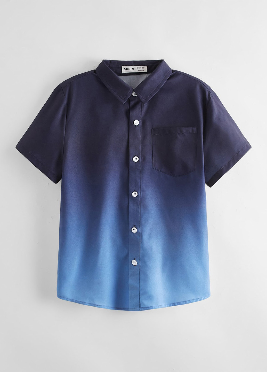 Синяя кэжуал рубашка с градиентным узором SHEIN