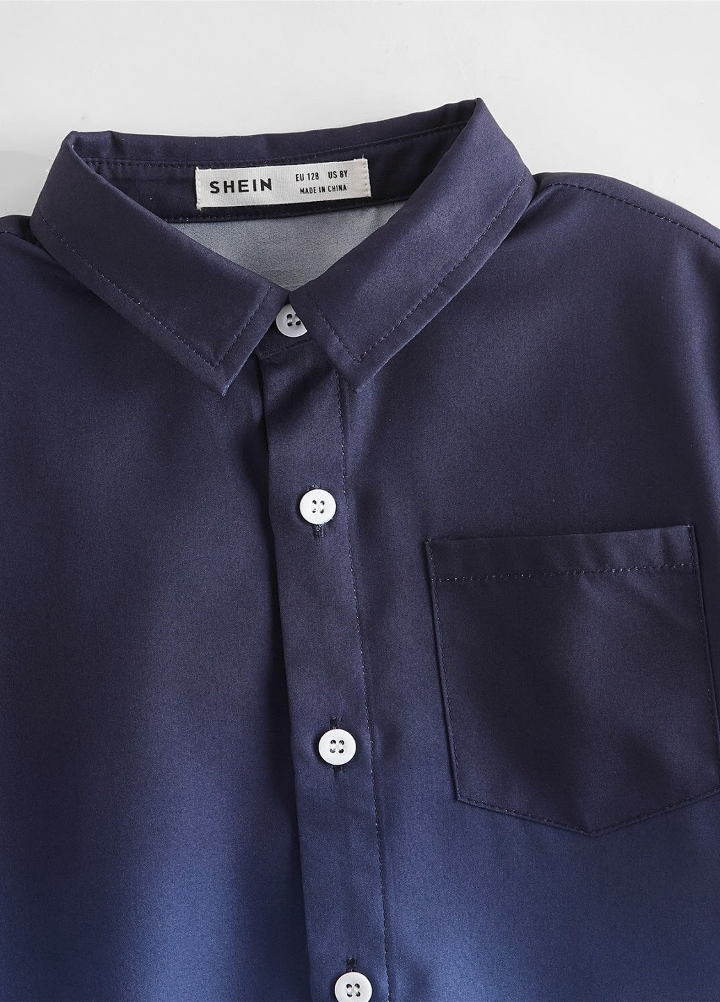 Синяя кэжуал рубашка с градиентным узором SHEIN