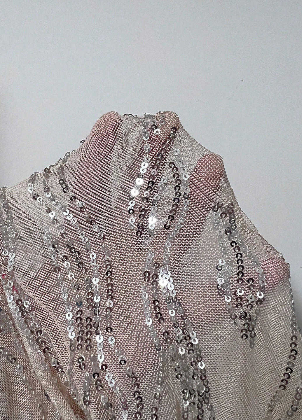 Кремовое праздничный, вечернее платье а-силуэт SHEIN однотонное