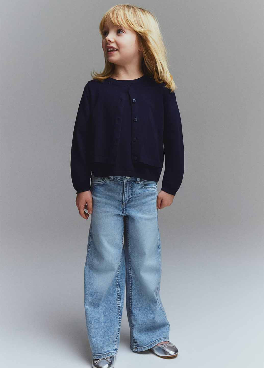 Темно-синий демисезонный комплект (кардиган, футболка) H&M