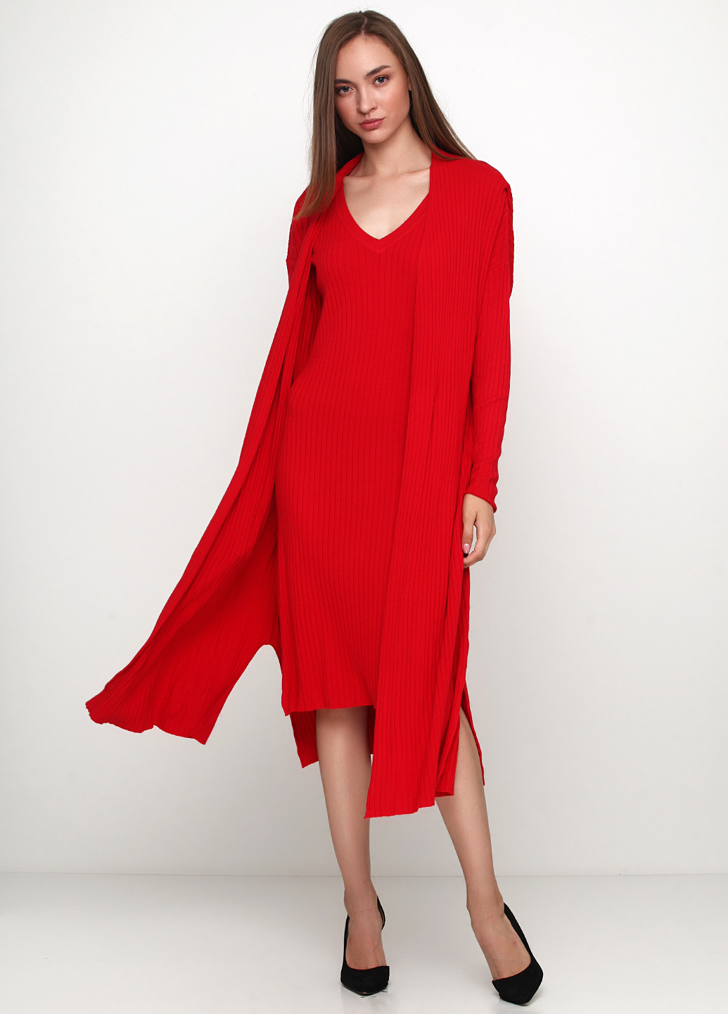 Червоний демісезонний комплект Beauty Women Комплект (накидка,платье)