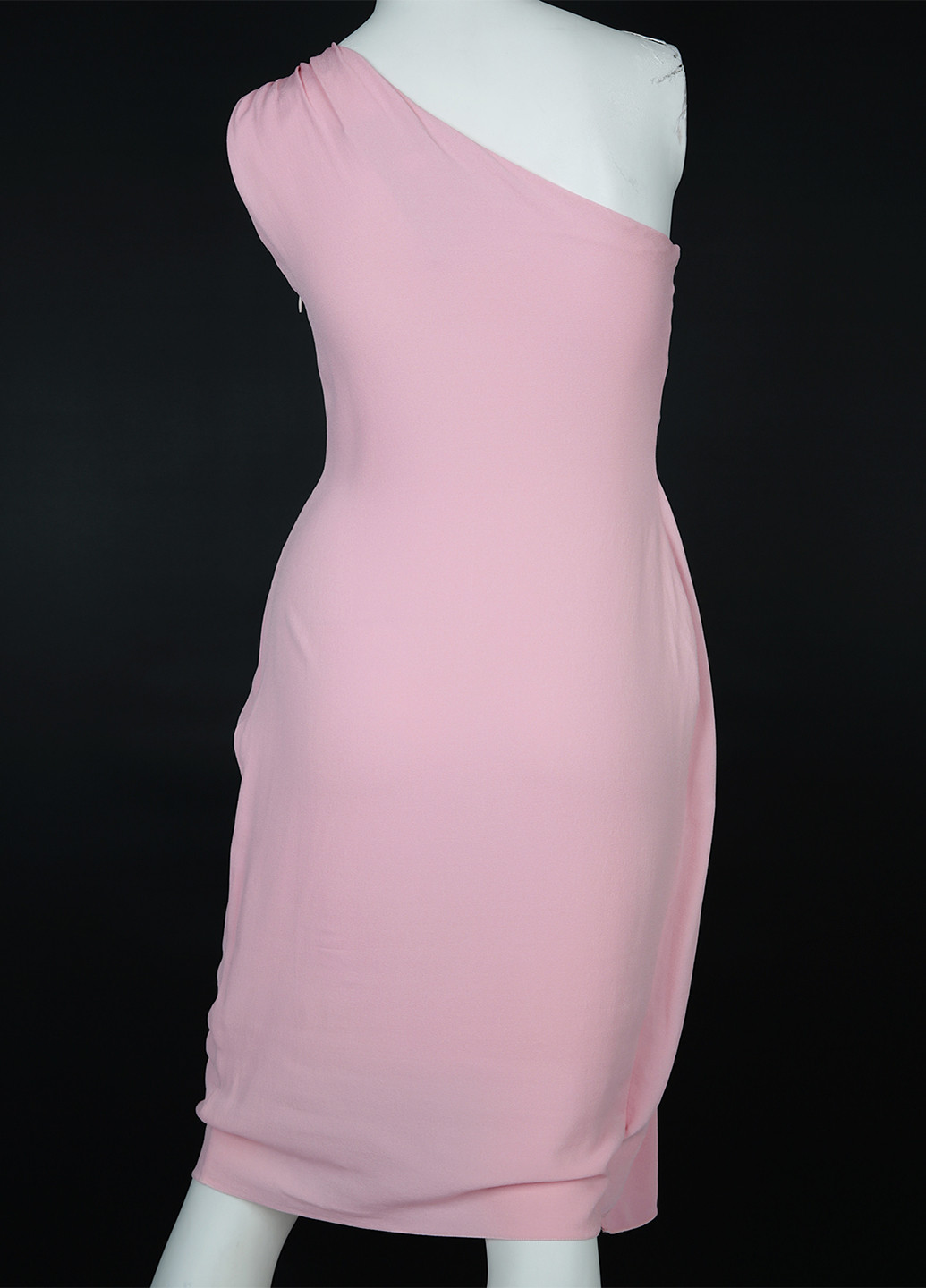 Рожева кежуал сукня на одне плече, на запах Ralph Lauren однотонна