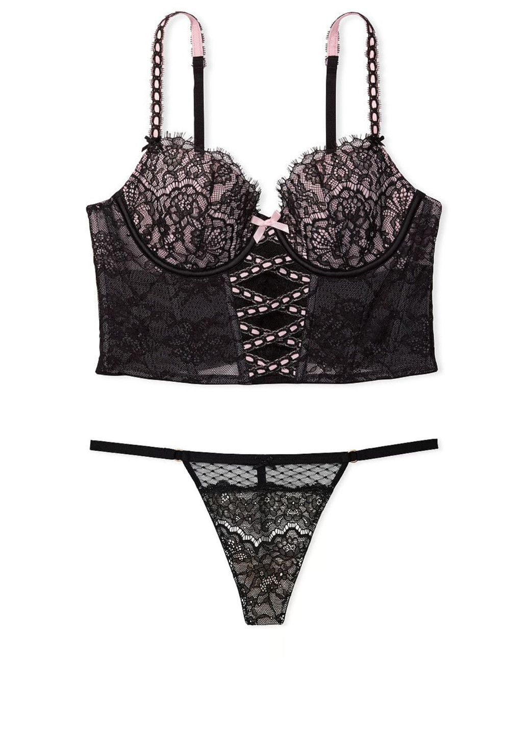 Черный демисезонный комплект (бюстгальтер, трусики) Victoria's Secret