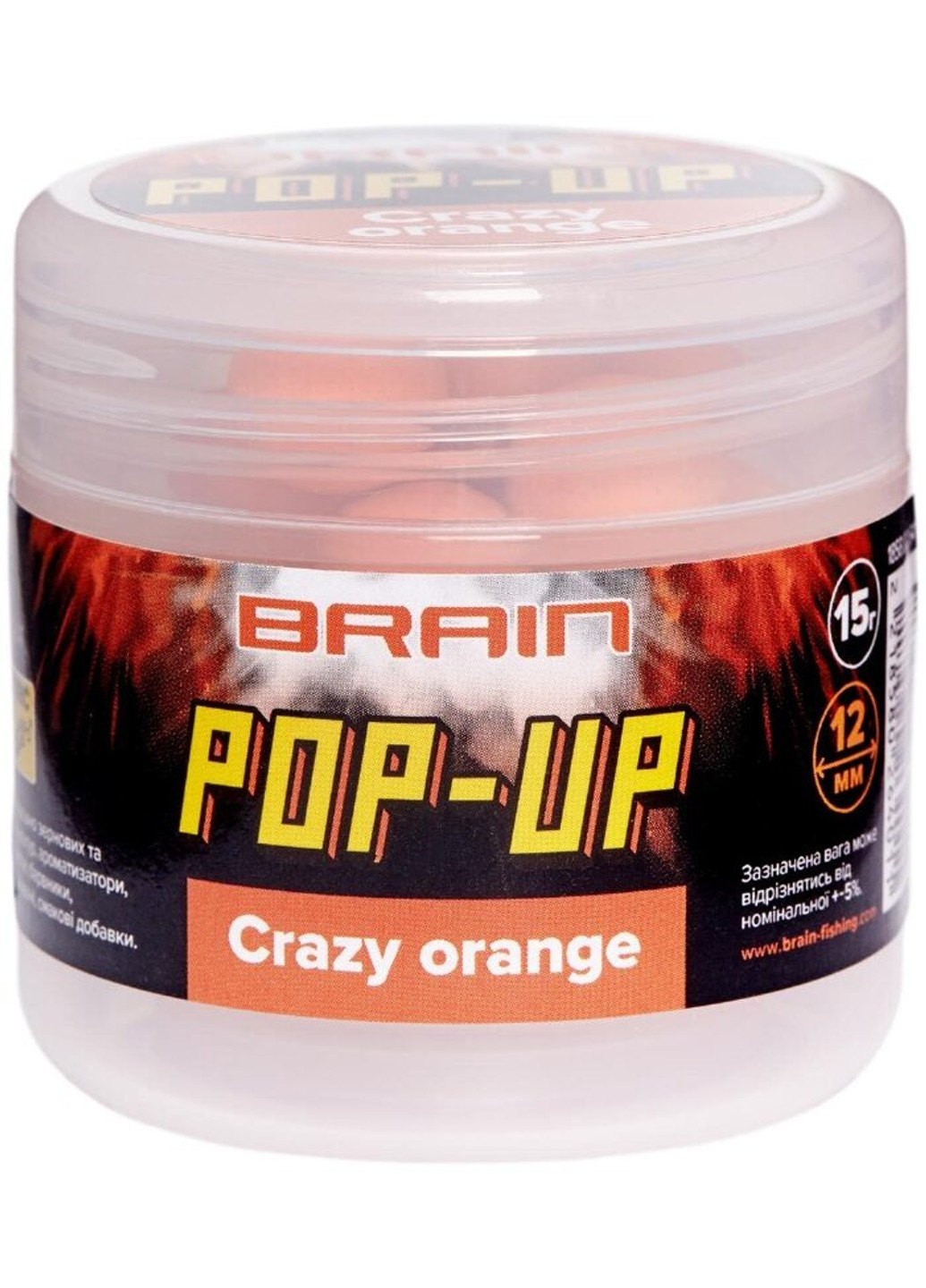 Бойлы Pop-Up F1 Crazy Orange (апельсин) 08mm 20g (1858-02-63) Brain (252648462)