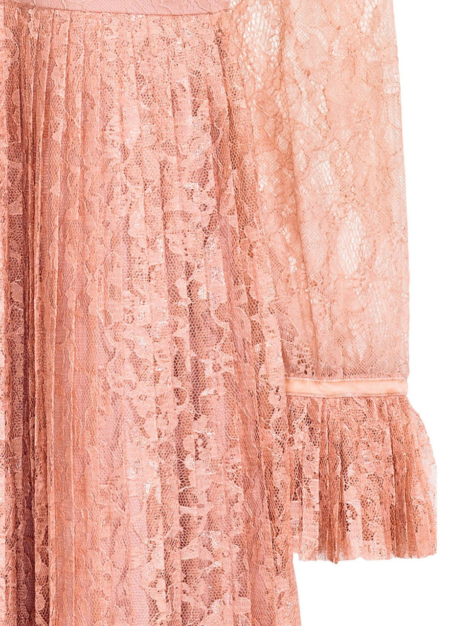 Розовое коктейльное платье H&M с цветочным принтом