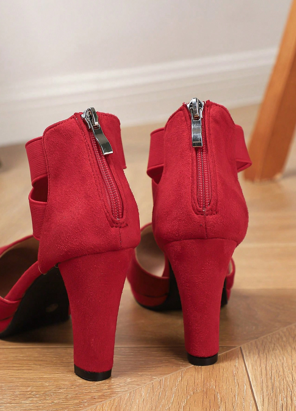 SHEIN Туфлі вишневий з штучна замша, китай — літо (342411875)