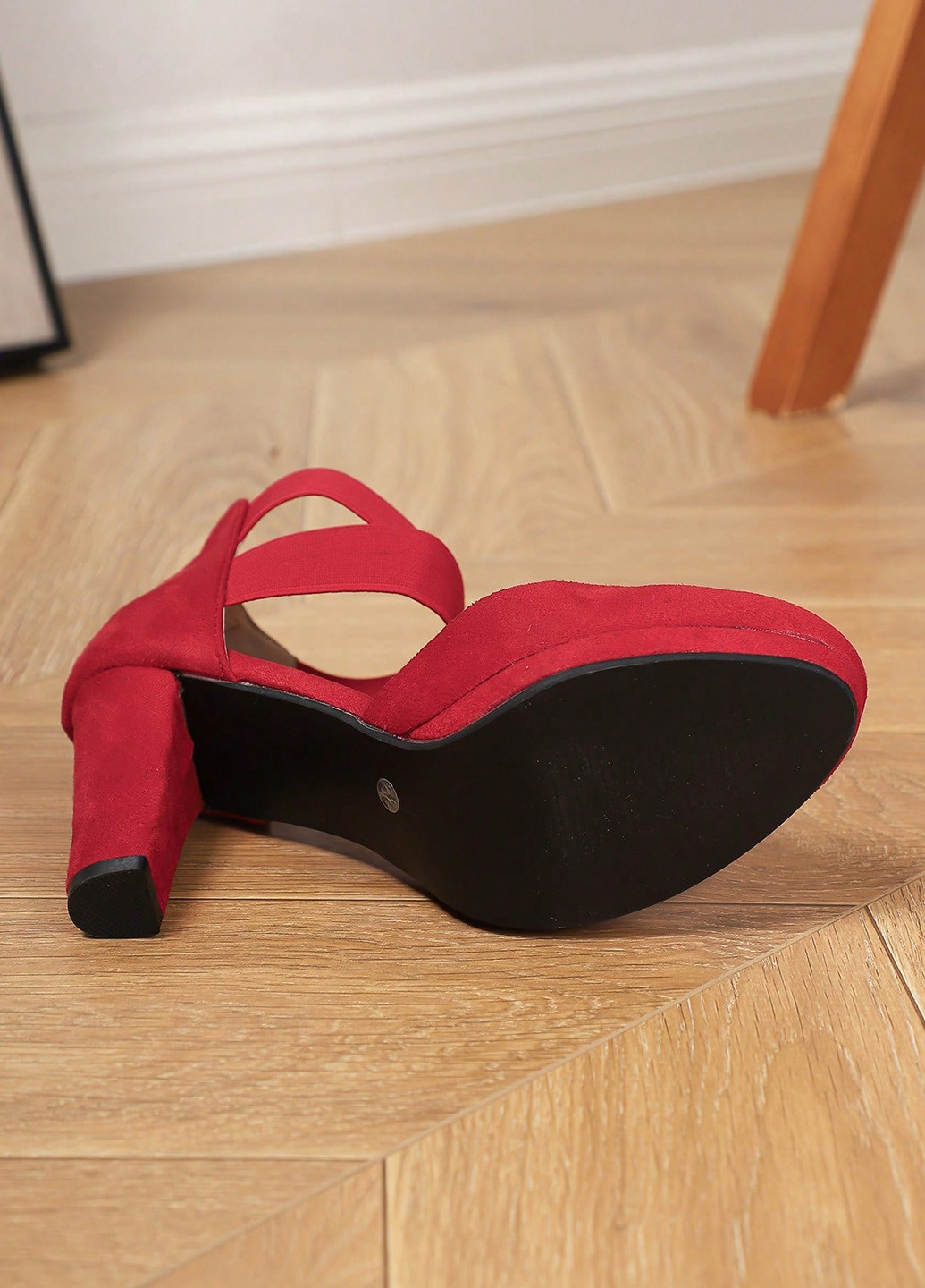 SHEIN Туфлі вишневий з штучна замша, китай — літо (342411875)