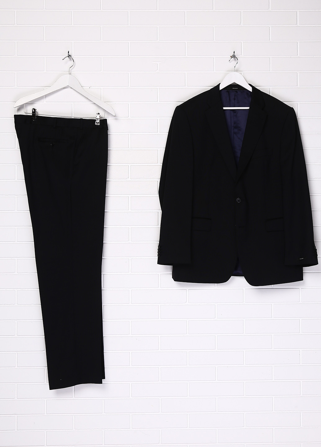 Черный демисезонный костюм (пиджак, брюки) брючный Baumler